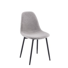 Set 4 scaune fier negru velur gri Kaise 45 x 53 x 85 cm