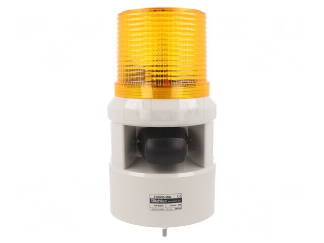 Semnalizator luminos și acustic 24VDC cu sirenă și lumină flash