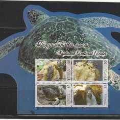 Tonga 2013-Fauna,Reptile,Testoase,bloc de 4 valori,MNH,Mi.Bl.62