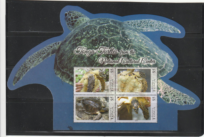 Tonga 2013-Fauna,Reptile,Testoase,bloc de 4 valori,MNH,Mi.Bl.62