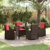 VidaXL Set de masă pentru grădină 5 pcs Maro Rattan poli