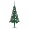 Set brad Crăciun artificial cu LED-uri&amp;globuri verde 150cm PVC