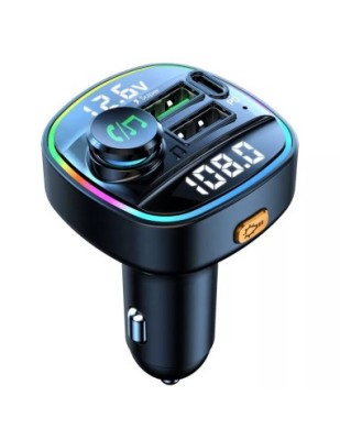 Modulator FM 12-24V Bluetooth 5.0 cu functie de incarcator auto 20W Super Charge PD20W si port USB C - C22 foto