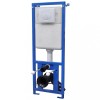 vidaXL Rezervor WC Incastrat 11L, Inaltime Reglabila 110-125cm, Cadru Otel, Izolare Fonica, Sistem Dublu Tragere, Alb/Albastru