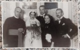 Nuntasi cu mireasa, zona Ardealului, perioada interbelica// foto tip CP, Romania 1900 - 1950, Portrete