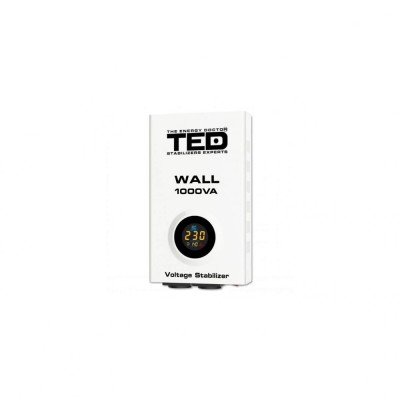 Stabilizator retea maxim 1000VA-AVR LCD 2 iesiri schuko WALL TED000057 (1/4) foto
