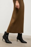 Answear.LAB cizme de piele culoarea negru, cu toc cui