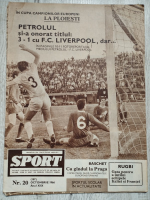 Revista SPORT nr. 20 (185) - Octombrie 1966 - Clujeana Cluj, Petrolul-Liverpool foto