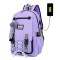 Ghiozdan Smart pentru copii, Material impermeabil, Port USB, Lacat anti-furt, 20 - 35 L, 30 x 14 x 47 cm, Violet