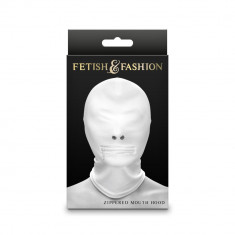 Fetish & Fashion - Zippered Mouth Hood - White - Alternate Package