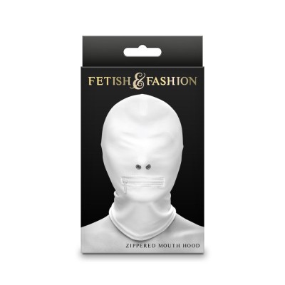 Fetish &amp;amp; Fashion - Zippered Mouth Hood - White - Alternate Package foto