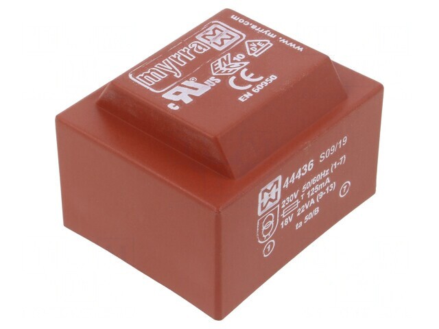 Transformator &Icirc;ncasat 22VA 230V 18V PCB