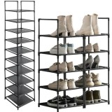 Raft modular pantofar pentru pantofi Ruhhy, 10 module, negru