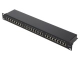 Patch Panel RJ45 Cat6 Rack 24 Porturi Negru