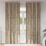 Draperii din catifea 2 buc cu gromete champagne 260x140 cm