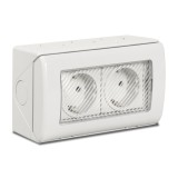 Priză dublă Schuko aplicată 16A IP55 gri PT IP55 - TOTAL GREEN | 1205.101