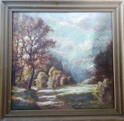 Peisaj mare &amp;ndash; tablou - pictură neoimpresionistă semnată foto