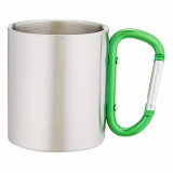 Cana de Drumeție cu Carabină, Sublimabilă, Maner Verde, Inox, Createur, 240 ml - Companioana Ideală &icirc;n Natură