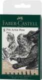 PITT ARTIST PEN SET 8 BUC NEGRU 2022 FABER-CASTELL, Faber Castell