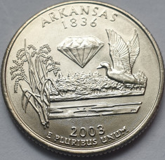 25 cents / quarter 2003 USA, Arkansas, unc, litera D foto