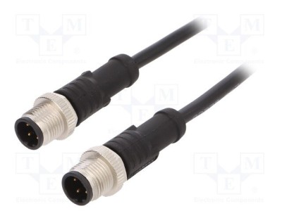 Cablu senzori automatizări M12-M12 1m AMPHENOL LTW foto