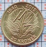 Danemarca 20 coroane 2015 UNC - Margrethe II 75th Anniversary - km 964 - A028