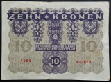 Bancnota istorica 10 COROANE / KRONEN- AUSTRIA, anul 1922 * cod 374