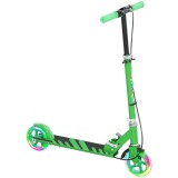 AIYAPLAY Trotinetă pentru copii, fr&acirc;ne duble, cadru metalic, suport pentru picior, pliabilă, 3-8 ani, Verde | Aosom Romania