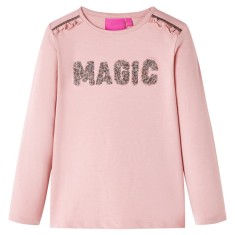 Tricou de copii cu m&acirc;neci lungi roz deschis 92