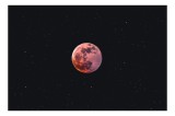 Tablou Canvas, "Luna roșie &icirc;n noapte senină", Lună, Roșie, Cer, Stele, Noapte, Mister, Univers, Frumusețe, 39 x 26 cm, CMCLASS