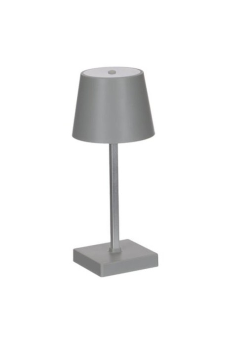 Lampa de masa cu lumina LED, iluminare pe partea de sus si de jos, 26cm, gri din plastic