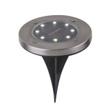 Spot solar incastrabil, LED alb rece, 13 cm, IP44, suport fix, 2 bucati