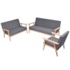 VidaXL Set canapea din 3 piese, material textil, gri &icirc;nchis