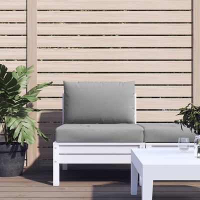 Gossi perne pentru canapea din paleti, 2 buc., gri, material textil foto