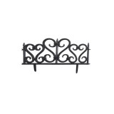 Gard de gradina decorativ, plastic negru, set 4 buc, 59.5x37 cm