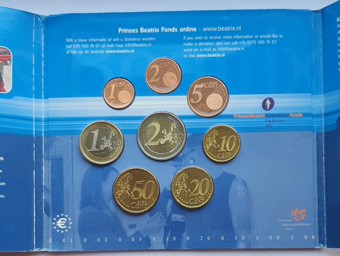 Set monetarie 2005 Olanda UNC km 234-241 Charity set Princess Beatrix fonds M01