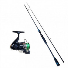 Set pescuit Spinning cu Lanseta 1.8m SeaBig Emerald, cu mulineta HT200