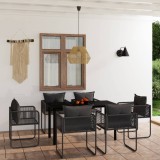 VidaXL Set de servit masa pentru grădină, 7 piese, negru