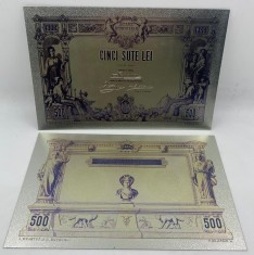 500 LEI 1877 BILET IPOTECAR (REPLICA} POLIMER PLACAT CU ARGINT 999&permil;