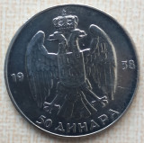 (A435) MONEDA DIN ARGINT JUGOSLAVIA - 50 DINARA DINARI 1938, PETER II