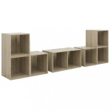 Cumpara ieftin Set de dulapuri TV, 6 piese, stejar sonoma, lemn prelucrat