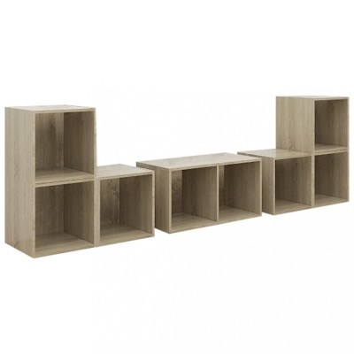 Set de dulapuri TV, 6 piese, stejar sonoma, lemn prelucrat foto