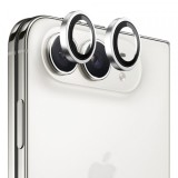 Folie de protectie Camera Spate Blueo Metal Frame pentru Apple iPhone Duo, Sticla Securizata, Argintie