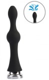 Irigator Anal/Vaginal Rosy Teasing Enema, Dildo Silicon Negru, 15cm, Conectare Dus, Igiena Intima, Sex Shop