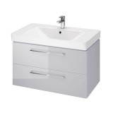 Cumpara ieftin Baza si lavoar CSB3501 - 80 cm, suspendat, sertare, gri