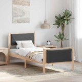vidaXL Cadru de pat cu headboard Gri &icirc;nchis 80 x 200 cm țesătură 878360
