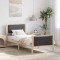 vidaXL Cadru de pat cu headboard Gri &icirc;nchis 80 x 200 cm țesătură 878360