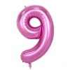 Balon din Folie Cyrax, Cifra 9, 81 cm, Pentru Aer sau Heliu, Bulk, Mov