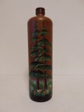 Sticla de ceramica gresie, pictata manual, semnata Koc Klemus 1994, 30cm inaltime