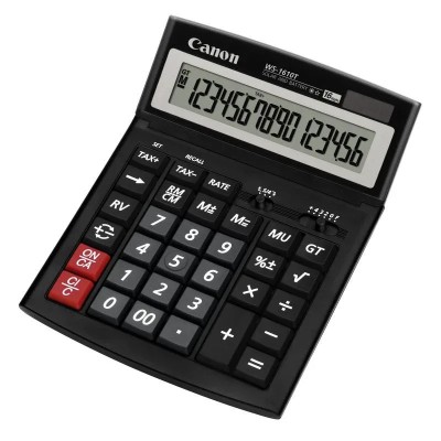Calculator birou Canon WS-1610T, 16 digiti, display LCD, alimentare solara foto